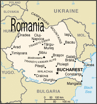 Map of Romania